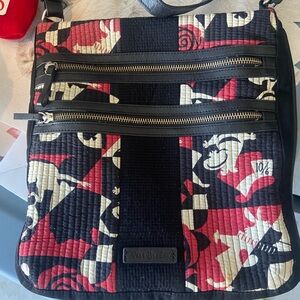 Vera Bradley Quilted Floral Patchwork Crossbody in Black, Red & Cream